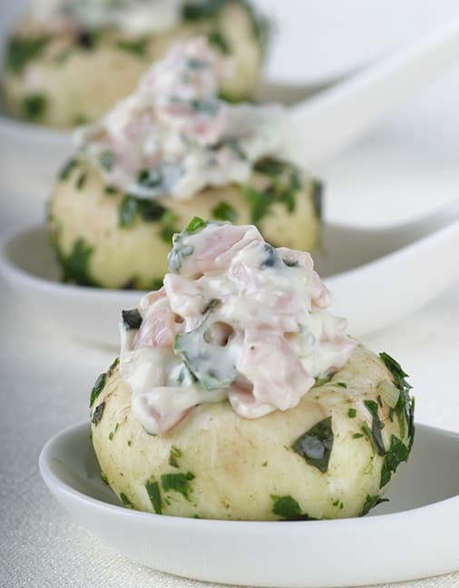 Receta de Champiñones Setas de Cuivá rellenos de jamón