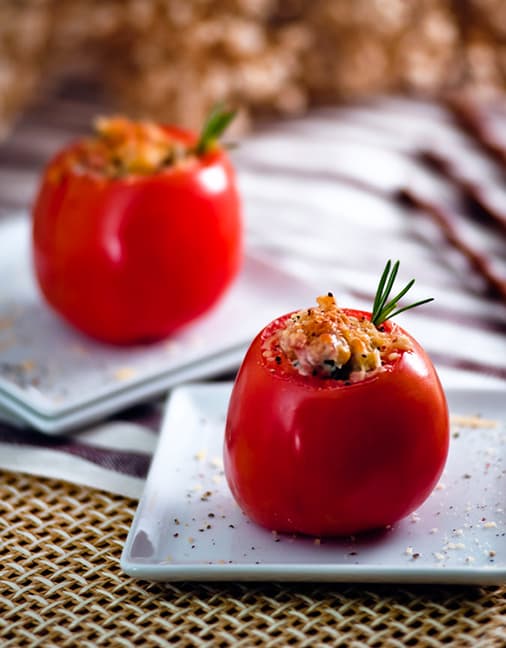 Receta de Tomates Rellenos con Shiitake y Champiñones Setas de Cuivá