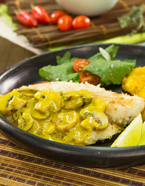 Receta Filetes de Tilapia en Salsa de Champiñones Setas de Cuivá