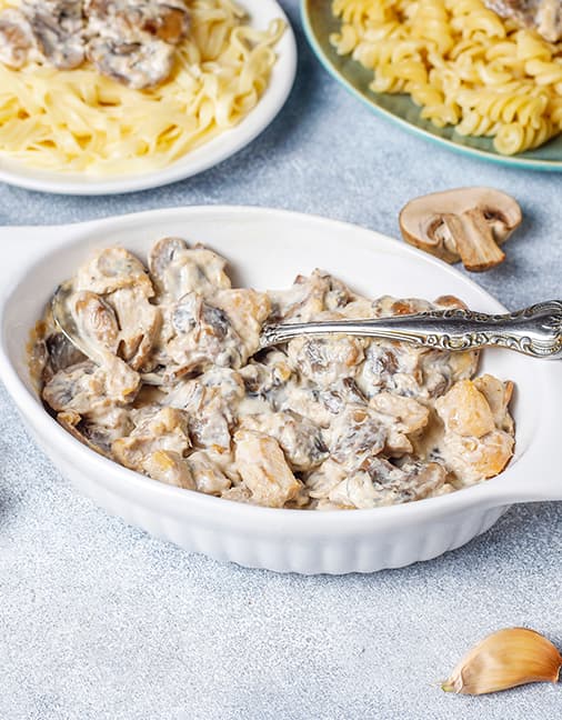 Receta Mixtura Cuivá con pollo, salsa blanca y Champiñones Setas de Cuivá