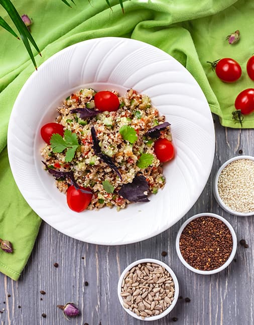 Receta de Ensalada de quinua con Champiñones Setas de Cuivá