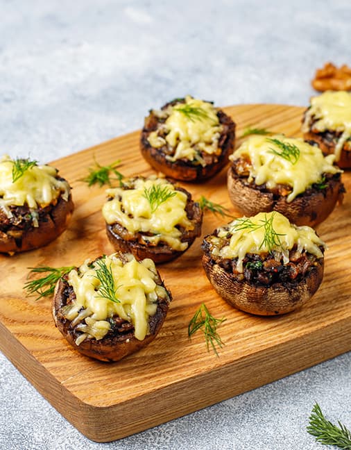 Receta de Portobellos Rellenos con Filete de Salmón finas Hiervas en Champiñones Setas de Cuivá