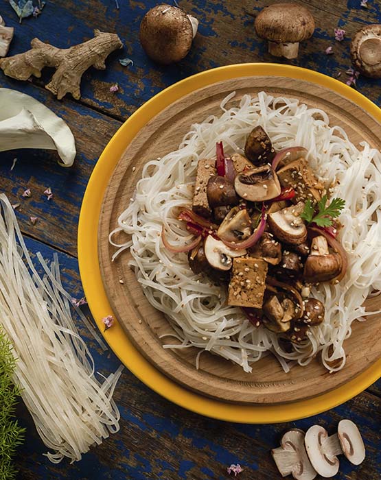 Receta de Pastas con Tofú y Crimini Setas de Cuivá